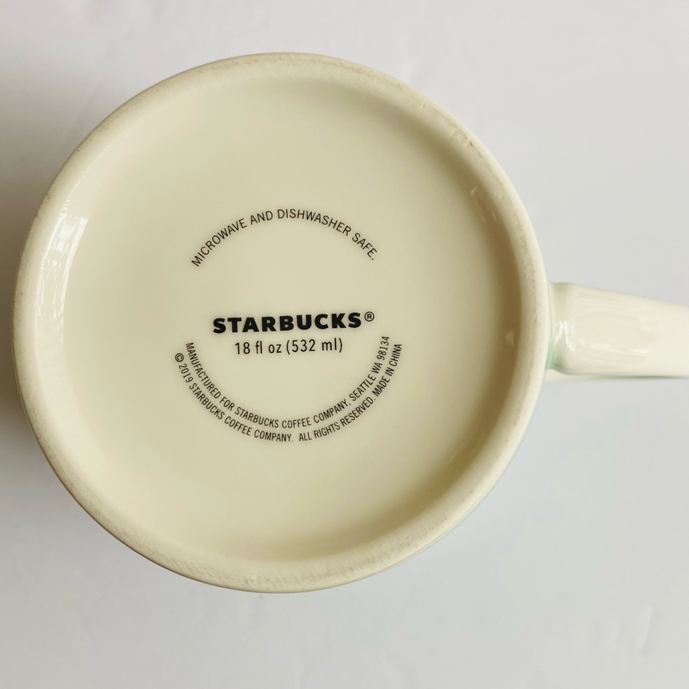 STARBUCKS Mug 2019 Siren Wreath Mint Green Christmas Holiday Coffee Tea - Picture 5 of 6